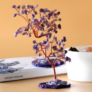 Kristalno drevo za HARMONIJO – ametist – 35 kristalov