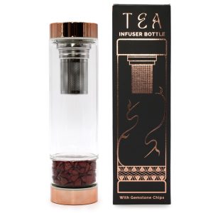 Steklenička za čaj z infuzorjem – RDEČI JASPIS – 500ml