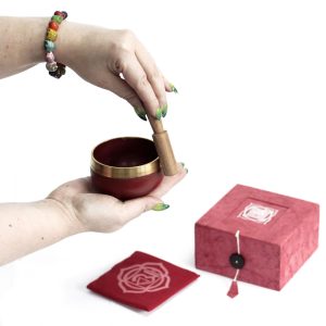 Mini pojoča skleda – set – srčna čakra
